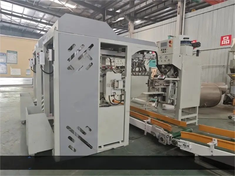 Automatic bag placer for packing machine left side view