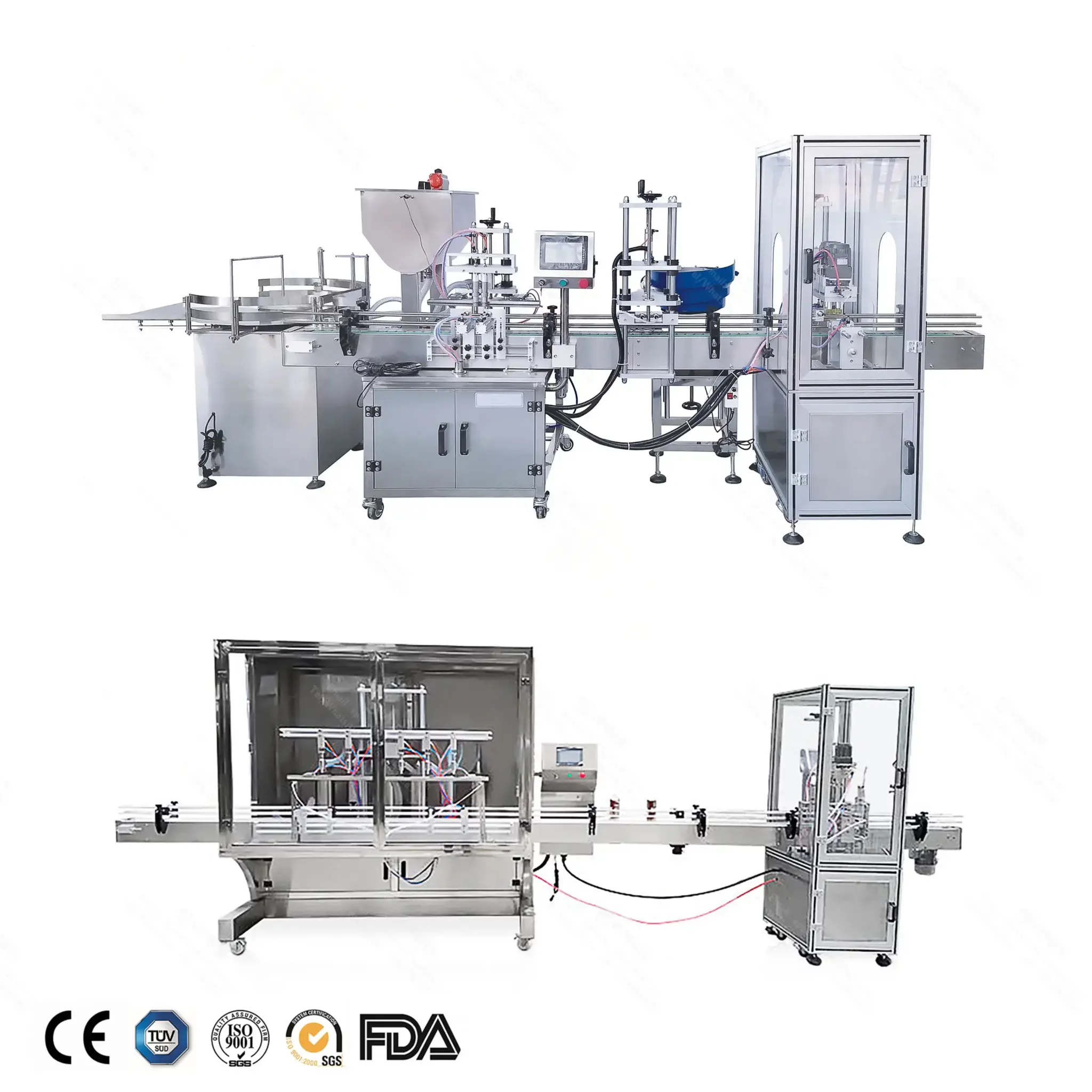 Automatic paste & Liquid filling and capping line closer up