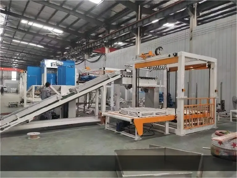 High level Palletiser with claw further view