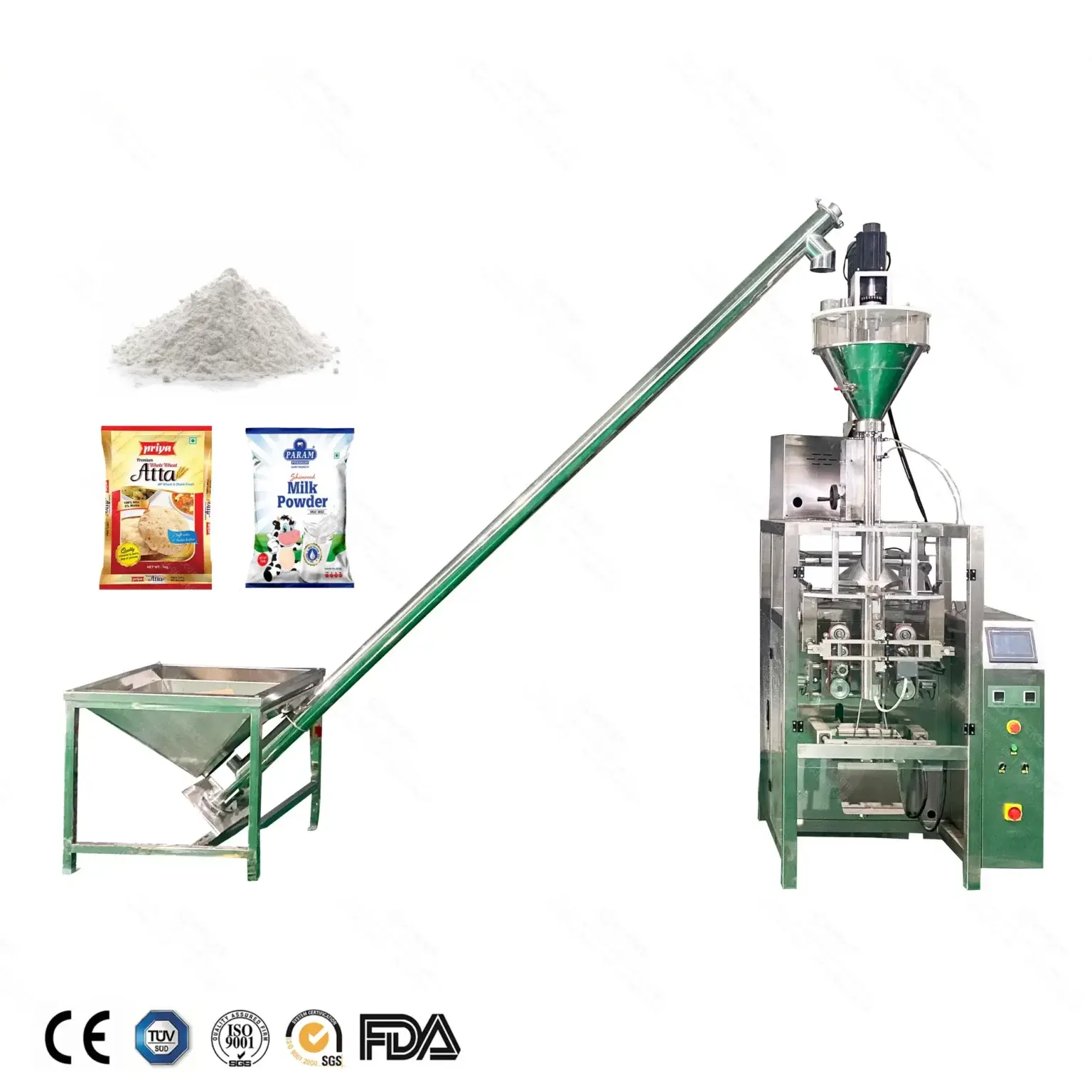 Pneumatic back sealing powder packing machine front view