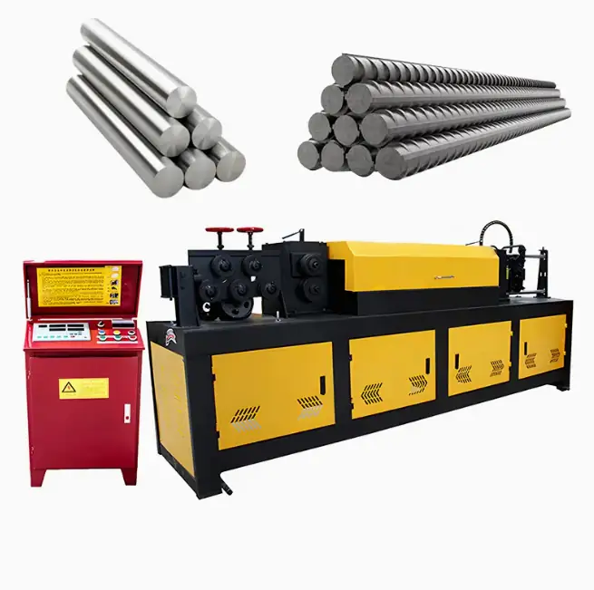 Steel Bar Rebar Straightening and Cutting Machine with steer bars and control