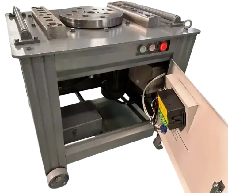 Steel bar bending machine open removed