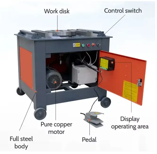 Steel bar bending machine with illustrations