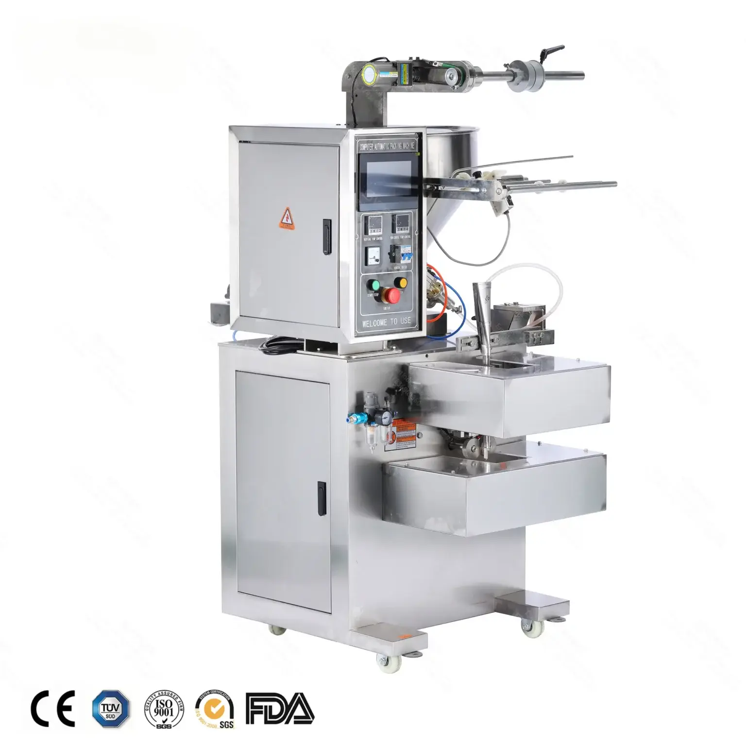vertical paste and liquid filling machine (4 sides sealing) left side