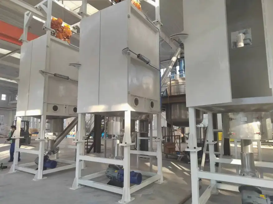 A set of bulk bag dischargers