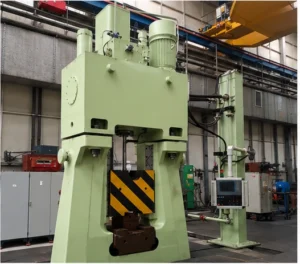 green_hydraulic_forging_press_factory_front_view